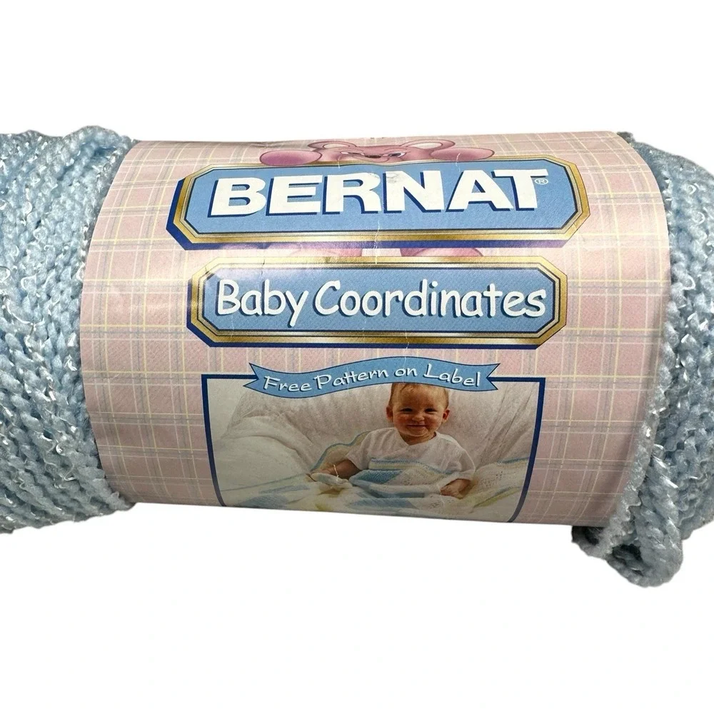 Bernat Baby Coordinates Yarn Soft Blue Blanket Yarn Full Skien 5.6oz 160g 01009